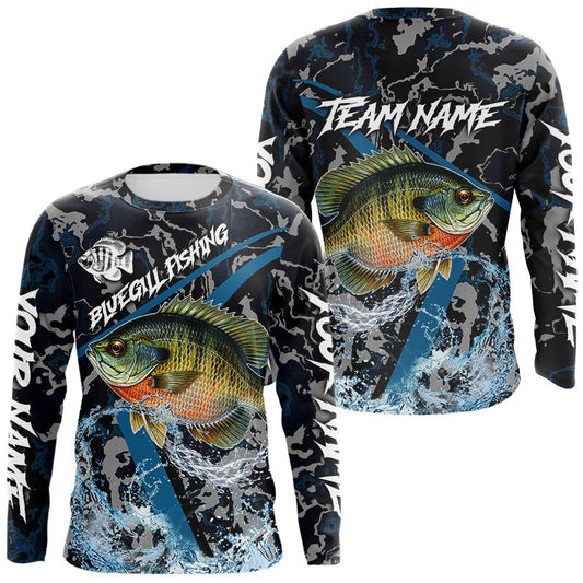 Maxcorners Custom Bluegill Fishing Camo Long Sleeve Fishing Shirts, Personalized Trout Fishing Team Jerseys LM2512