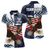 Maxcorners Red, White And Blue American Flag Eagle Darts Shirts For Men Custom Patriotic Darts Team Jersey