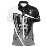 Maxcorners Mens disc golf polo shirt custom name black disc golf basket, personalized disc golf shirts MT0510