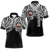 Maxcorners Personalized Black and White Tribal pattern Mens Bowling Shirts Custom Team Bowling outfit for men MT2709