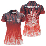 Maxcorners Disc golf basket red camo Men disc golf polo shirts custom disc golf jerseys team shirts for men LM2707