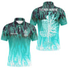 Maxcorners Disc golf basket Cyan Blue camo Men disc golf polo shirt custom disc golf jerseys team shirts for men LM2707