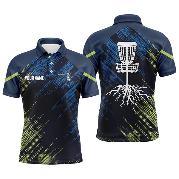 Maxcorners Green and blue Mens disc golf polo shirts custom disc golf team disc golf jersey MT0510