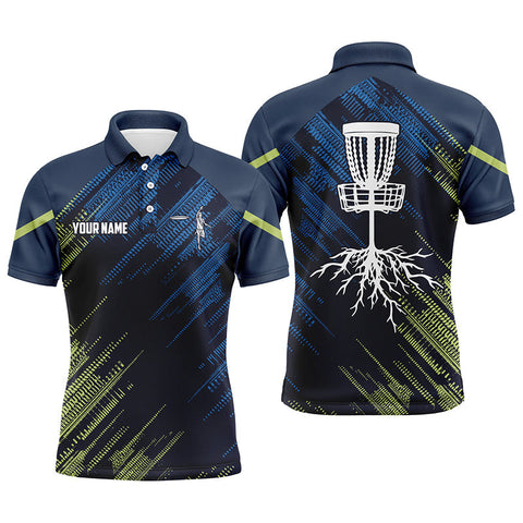 Maxcorners Green and blue Mens disc golf polo shirts custom disc golf team disc golf jersey MT0510