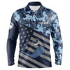 Maxcorners Blue Camo American flag Men golf polo shirts custom patriotic men's golf clothing, cool golf gifts