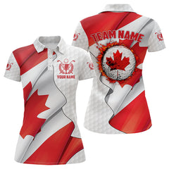 Maxcorners Canadian Flag Golf Polo Shirts For Men Custom team golf jerseys, patriotic golf shirts