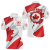 Maxcorners Canadian Flag Golf Polo Shirts For Men Custom team golf jerseys, patriotic golf shirts