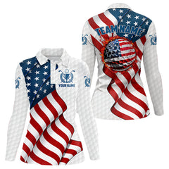 Maxcorners American Flag Golf Polo Shirts For Men Custom team golf jerseys, patriotic golf shirts