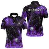 Maxcorners Purple Flame Dragon Golf polo shirt For Men Custom Dragon team mens golf outfits, gift for golf lover LM0210