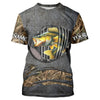 Maxcorners Walleye fishing camo metal grunge pattern Custom walleye fishing shirts walleye fishing gifts LM0201