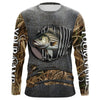 Maxcorners Striped Bass fishing camo metal grunge pattern Custom striper fishing shirts fishing gift LM0201
