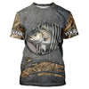 Maxcorners Striped Bass fishing camo metal grunge pattern Custom striper fishing shirts fishing gift LM0201
