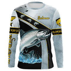 Maxcorners Chinook Salmon fishing scales UV protection Custom long sleeve fishing shirts, Salmon fishing jerseys LM0607