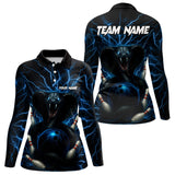 Maxcorners Personalized Blue Thunder Lightning Cobra Snake Bowling Shirt For Men, Custom Name Bowling Team