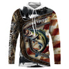 Maxcorners Custom American Flag patriotic Bass Fishing Jerseys, Personalized camo Bass fishing Long sleeve shirts LM0201