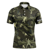 Maxcorners Green camo disc golf Men polo shirts custom name disc golf polo shirts for men, disc golfing gifts MT0510