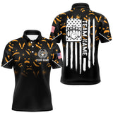 Maxcorners Custom American flag patriotic funny halloween pattern Bowling shirt for men bowling team jersey MT0708