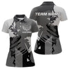 Maxcorners Personalized Gray camo Golf polo shirts for men custom camo golf shirts, unique golf gifts