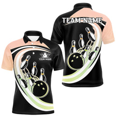 Maxcorners Pink and Green Gradient Bowling Shirts For Men Custom Bowling Team League Jersey, Gift For Bowler TU1208