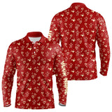 Maxcorners Gold Heart Red Pattern Mens And Women Golf Polo Shirts Custom Valentines Golf Gift For Him