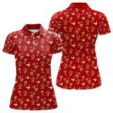 Maxcorners Gold Heart Red Pattern Mens And Women Golf Polo Shirts Custom Valentines Golf Gift For Him