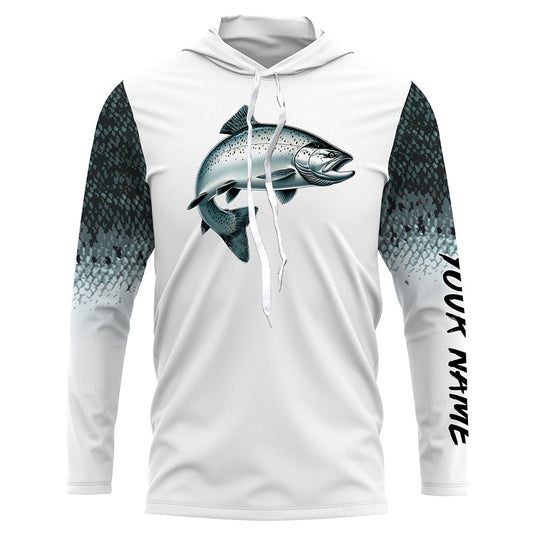Maxcorners Chinook Salmon (King Salmon) Fishing Customize UV protection long sleeves fishing shirt for men LM0201