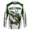 Maxcorners Bass fishing green camo Custom UV Protection long sleeve fishing shirts LM0201
