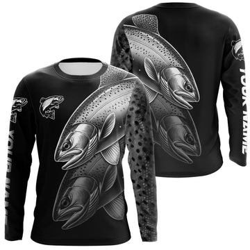 Maxcorners Rainbow Trout performance Fishing Shirts Custom Trout Fishing Long Sleeve Tournament Fishing Shirts LM0607