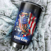 Maxcorners Bass Fishing American Flag patriotic Stainless Steel Fishing Tumbler Customize Name