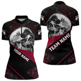 Maxcorners Black And Red Skull Bowling Shirts For Men And Women,  Custom Bowling Team League Jersey, Gift For Bowlers