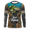Maxcorners Largemouth Bass fishing camo Customize UV protection long sleeves fishing shirt for men LM0201