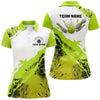 Maxcorners Green Grunge Bowling Jersey Customized Name, Team Name 3D Shirt Unisex