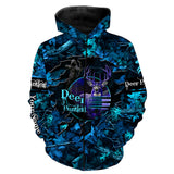 Maxcorners Country Girl Deer Hunting Blue Camo Custom Name Shirt 3D All Over Printed Clothes