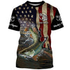 Maxcorners Musky Fishing American Flag Patriotic Customize Name 3D Shirts
