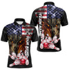 Maxcorners American Flag Dragon Bowling Polo, Quarter Zip Shirts for Men Custom patriotic Team Bowling jersey LM2007