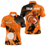Maxcorners Black & Orange Turkey golf Mens golf polo shirts custom Thanksgiving golf shirt, Men's golf attire MT2009
