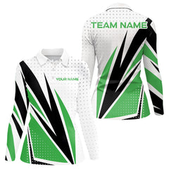 Maxcorners Black, White and Green Golf polo shirts For Mens custom mens golf top, unique golf giftsMT0306