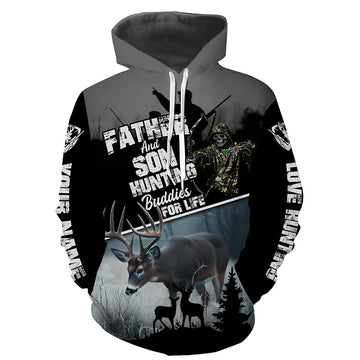 Maxcorners Father and Son Hunting Buddies For Life Deer Hunting bow hunter Grim Reaper Custom Name hunting apparel LM2608