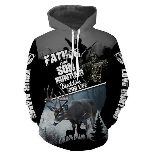 Maxcorners Father and Son Hunting Buddies For Life Deer Hunting bow hunter Grim Reaper Custom Name hunting apparel LM2608