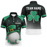 Maxcorners Green clover Golf Ball Mens polo golf shirts Custom St Patrick team golf top for men LM0210
