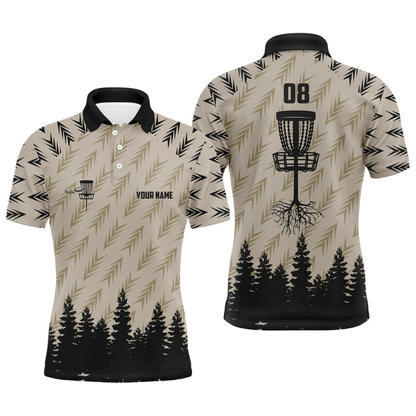 Maxcorners Mens disc golf polo shirt custom name and number disc golf basket camo Woods mens disc golf jerseys MT0510