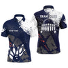 Maxcorners Navy Bowling Gifts for Men Team with Name Polo & 1/4 Zip