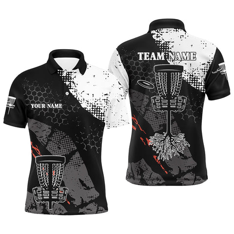 Maxcorners Black and white Mens golf polo shirts custom team vintage disc golf basket best mens golf wears MT0510