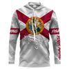 Maxcorners Bass fishing Florida State Flag 3D Customize Name long sleeves fishing shirt for men LM0201