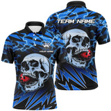Max Corner blue lightning thunder Skull Bowling Custom Name And Team Shirt