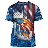 Maxcorners American flag patriot Redfish blue camo fishing, custom mens long sleeve sun protection fishing shirts MT2108