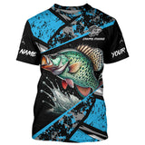 Maxcorners Crappie fishing Blue camo Long Sleeve Performance Fishing Shirt custom Crappie fishing jerseys MT2108