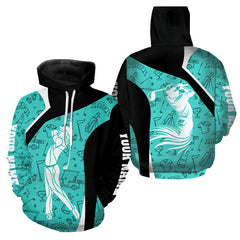 Maxcorners Cyan Blue Golf Pattern Mens Golf Polo Shirts Custom Golf Attire For Men Personalized Golf Gifts