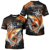 Maxcorners Personalized Black and Red Redfish fishing scales compass Performance long sleeve Fishing Team Shirts LM1112