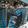 Maxcorners Chinook Salmon fishing Blue camo Long Sleeve Performance Fishing Shirt custom Salmon fishing jerseys LM0201